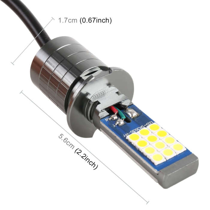 H3 2 PCS DC12-24V / 10.5W Car Double Colors Fog Lights with 24LEDs SMD-3030 & Constant Current, B...