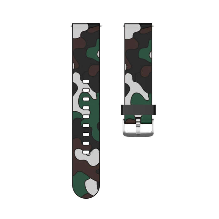 20mm For Amazfit Pop Camouflage Silicone  Watch Band with Silver Buckle(3)