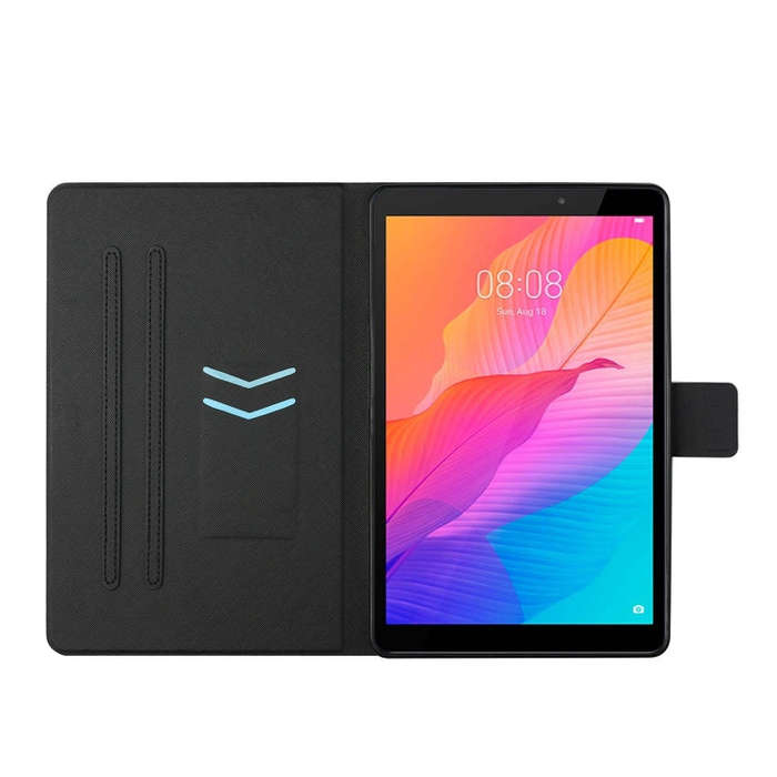 For Huawei MatePad T8 Colored Drawing Horizontal Flip Leather Case with Holder & Card Slots(Wolf)