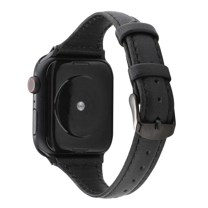 For Apple Watch Series 7 41mm / 6 & SE & 5 & 4 40mm / 3 & 2 & 1 38mm Crazy Horse Texture Genuine ...
