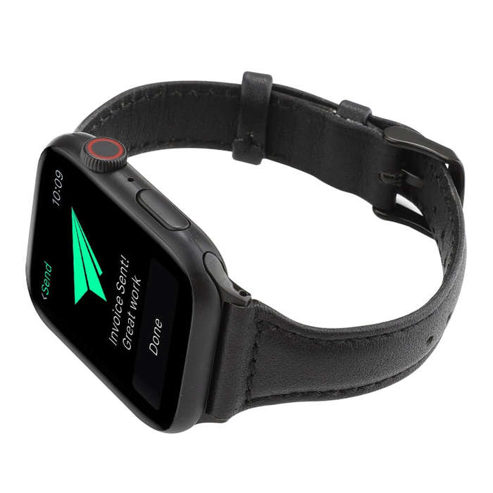 For Apple Watch Series 7 41mm / 6 & SE & 5 & 4 40mm / 3 & 2 & 1 38mm Crazy Horse Texture Genuine ...