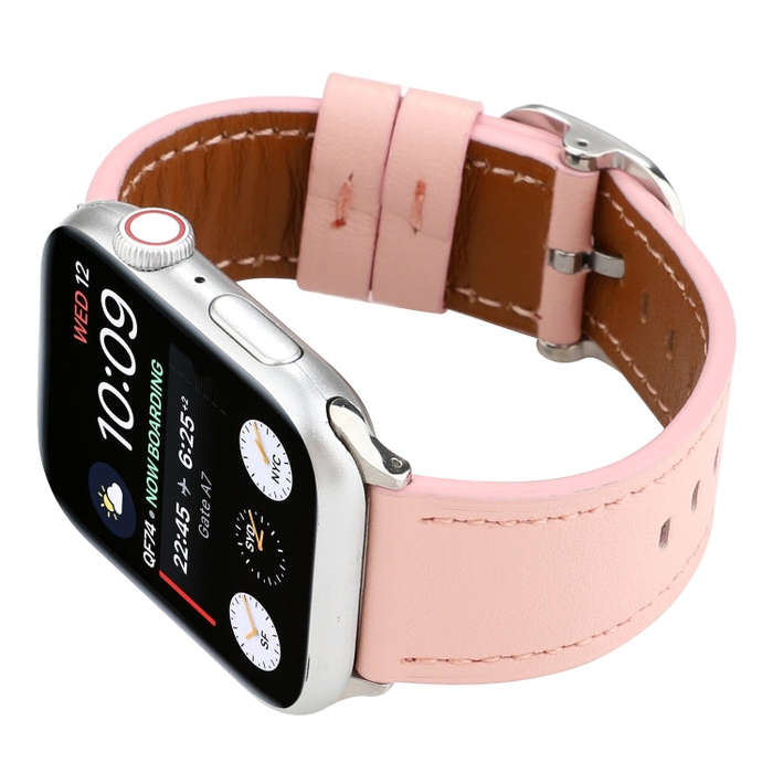 For Apple Watch Series 7 41mm / 6 & SE & 5 & 4 40mm / 3 & 2 & 1 38mm Modern Style Buckle Genuine ...