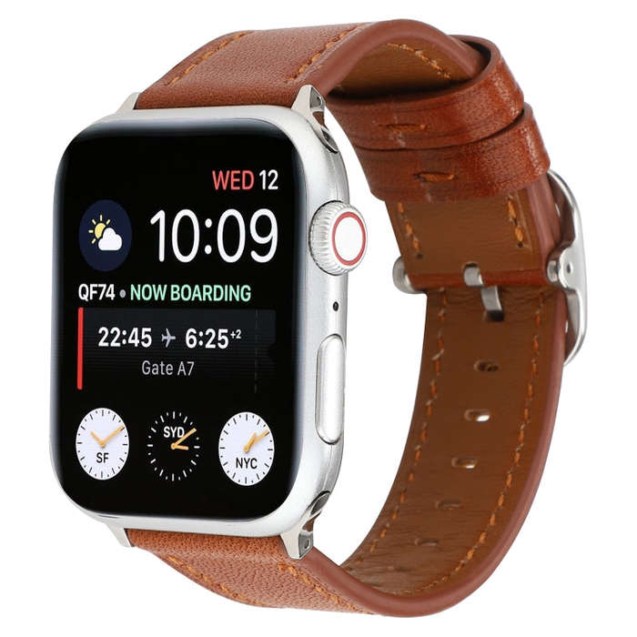 For Apple Watch Series 7 41mm / 6 & SE & 5 & 4 40mm / 3 & 2 & 1 38mm Modern Style Buckle Genuine ...