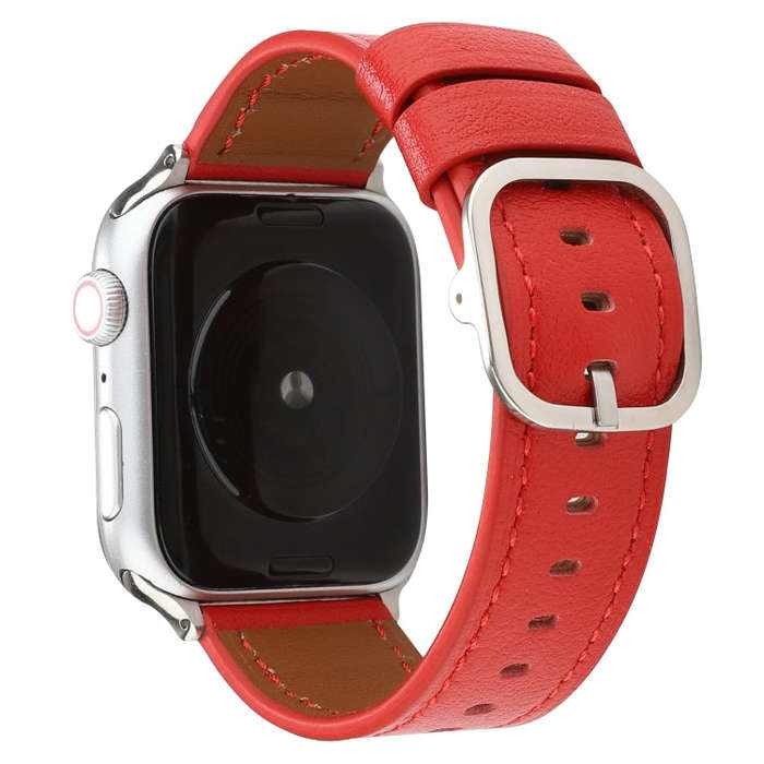 For Apple Watch Series 7 45mm / 6 & SE & 5 & 4 44mm / 3 & 2 & 1 42mm Modern Style Buckle Genuine ...