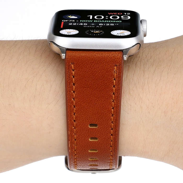 For Apple Watch Series 7 45mm / 6 & SE & 5 & 4 44mm / 3 & 2 & 1 42mm Modern Style Buckle Genuine ...