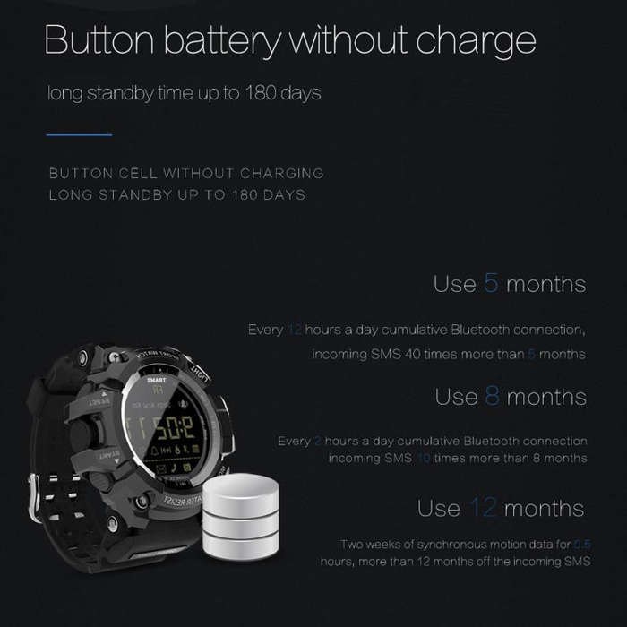 Lokmat MK16 LCD Screen 50m Waterproof Smart Watch, Support Information Reminder / Remote Camera /...