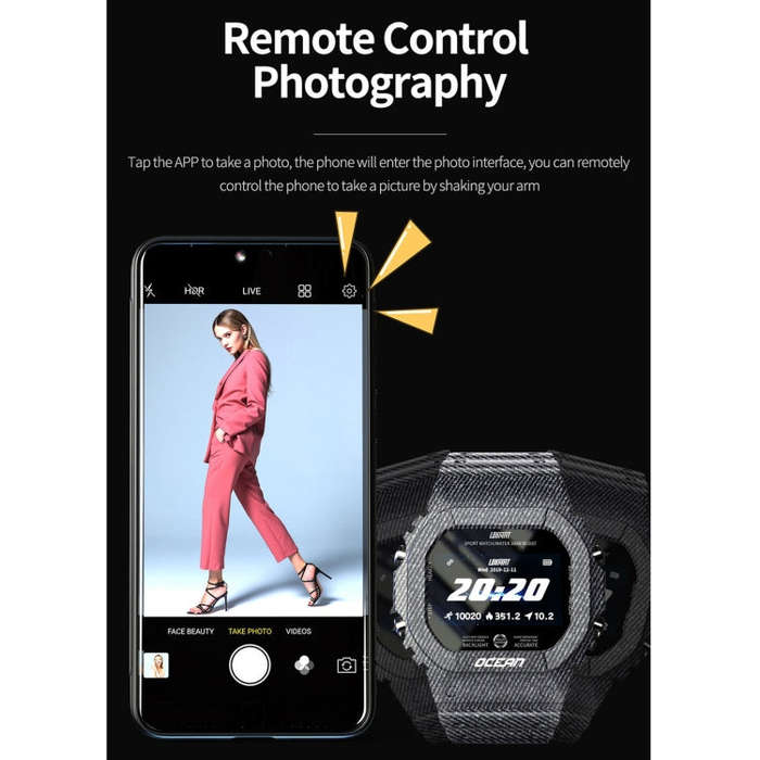 Lokmat OCEAN 1.14 inch TFT Touch Screen IP68 Waterproof Smart Watch, Support Information Reminder...