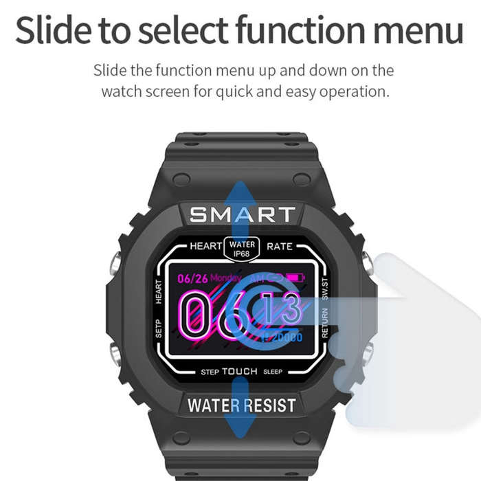 K16 1.14 inch TFT Color Screen IP68 Waterproof Smart Watch, Support Bluetooth Music / Sleep Monit...