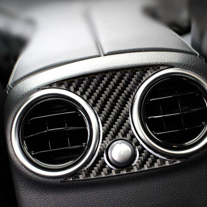 Car Carbon Fiber Rear Air Outlet Middle Decorative Sticker for Mercedes-Benz C Class W205 C180 C2...