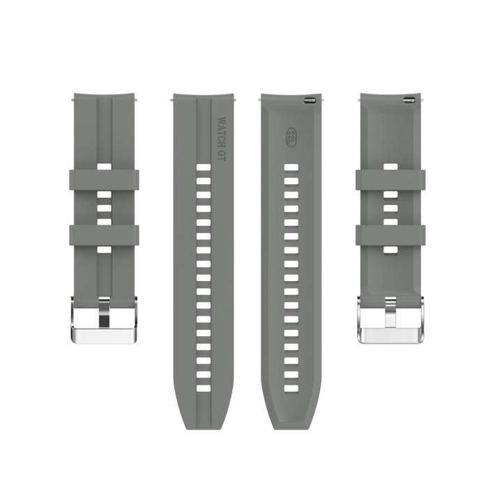 For Amazfit GTR 2e / GTR 2 22mm Silicone Watch Band with Silver Buckle(Grey)