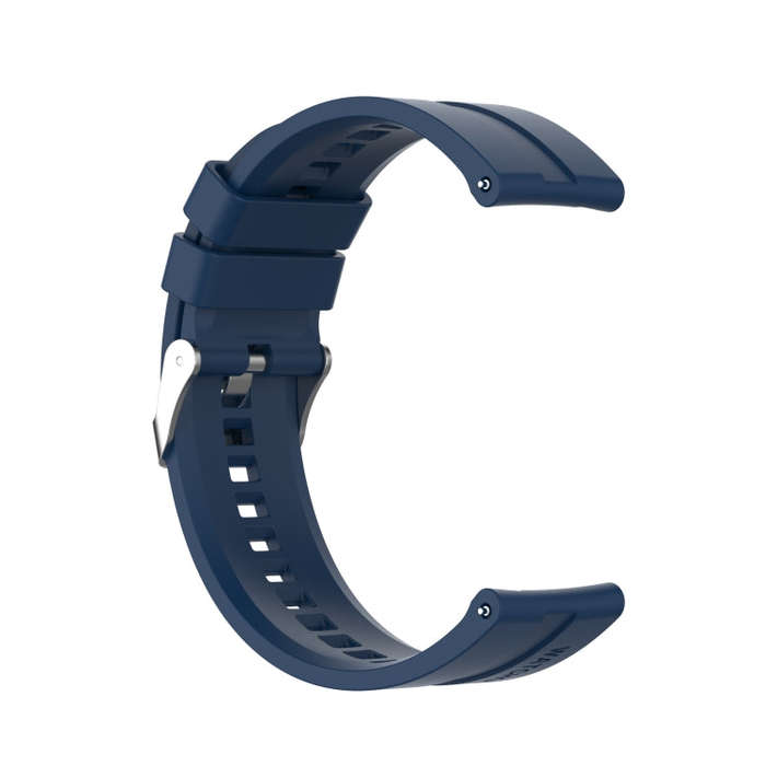 For Amazfit GTR 2e / GTR 2 22mm Silicone Watch Band with Silver Buckle(Dark Blue)