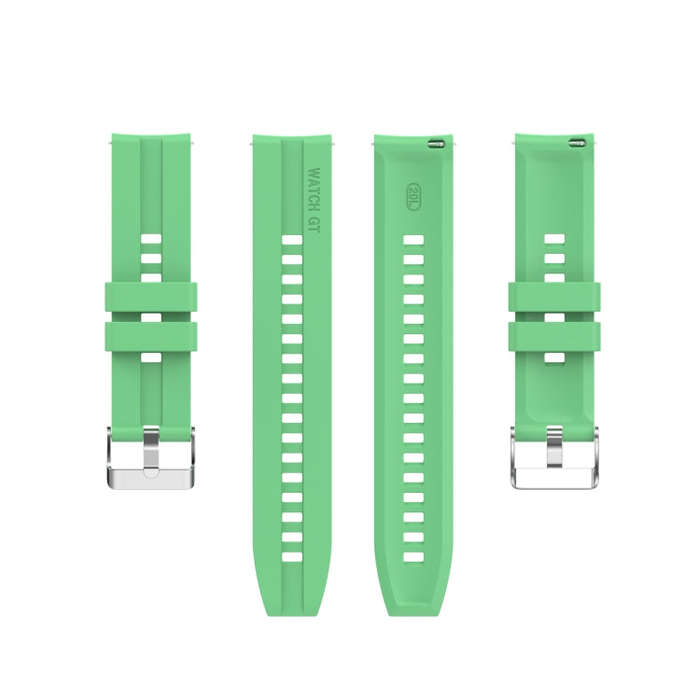 For Amazfit GTS 2e / GTS 2 20mm Silicone Watch Band with Silver Buckle(Mint Green)