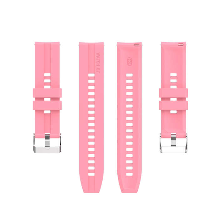 For Amazfit GTS 2e / GTS 2 20mm Silicone Watch Band with Silver Buckle(Pink)