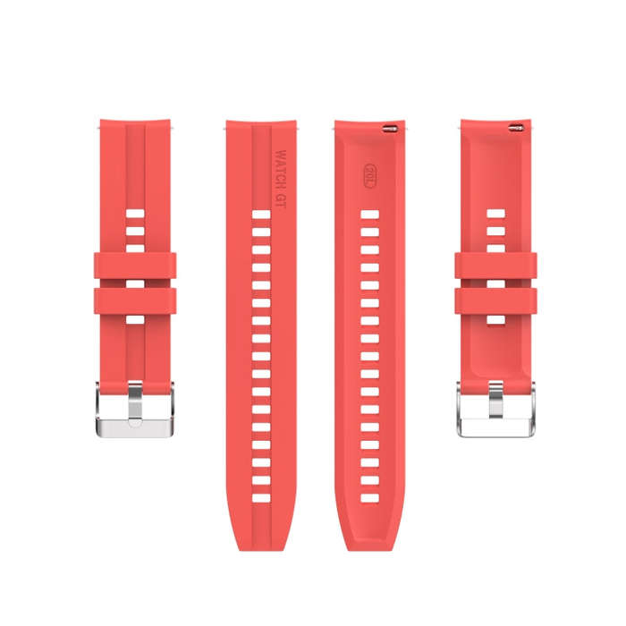 For Amazfit GTS 2e / GTS 2 20mm Silicone Watch Band with Silver Buckle(Red)