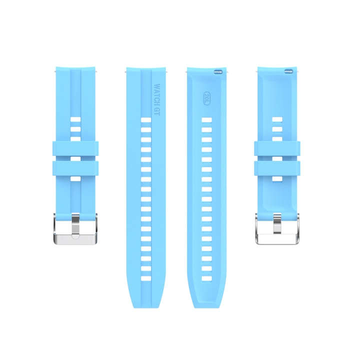 For Amazfit GTS 2e / GTS 2 20mm Silicone Watch Band with Silver Buckle(Sky Blue)