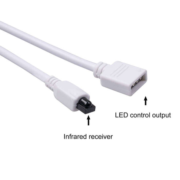 JH-RGB02 DC5.5x2.1mm Interface Bluetooth LED RGB Controller with 24 Keys Remote Controller(White)
