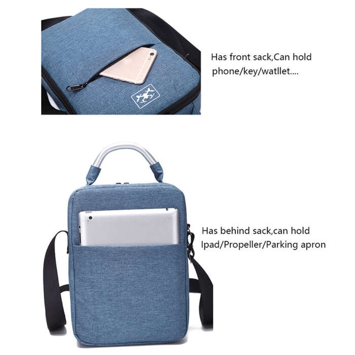 Shockproof Waterproof Single Shoulder Storage Travel Carrying Cover Case Box for DJI Air 2S(Blue+...