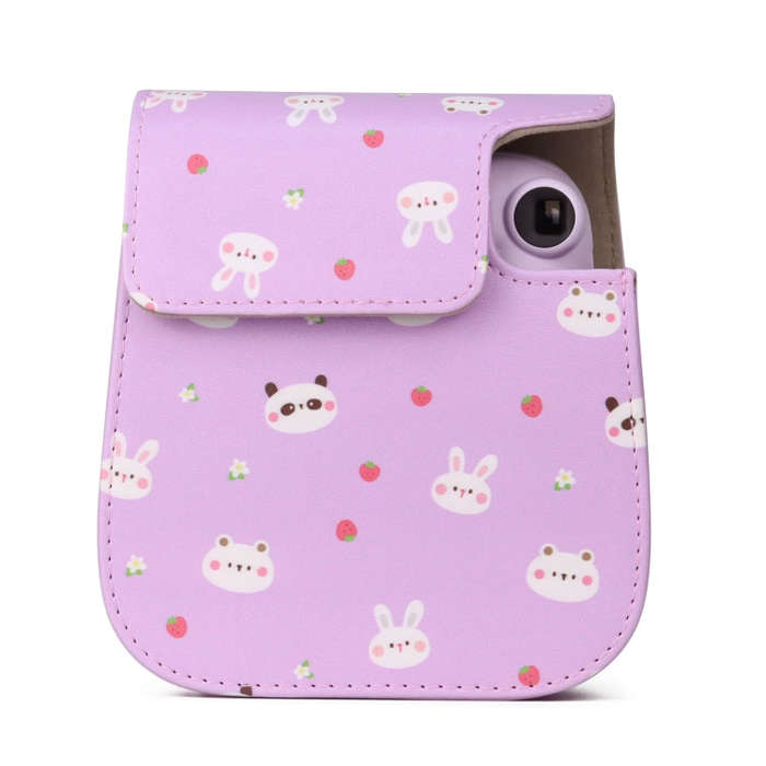 Painted Series Camera Bag with Shoulder Strap for Fujifilm Instax mini 11(Fruit Animal)