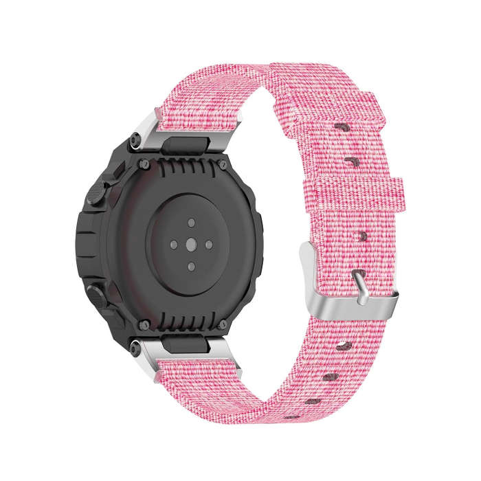 For Amazfit T-Rex Pro / Amazfit T-Rex Nylon Canvas Watch Band with Dismantling Tools, One Size(Pink)