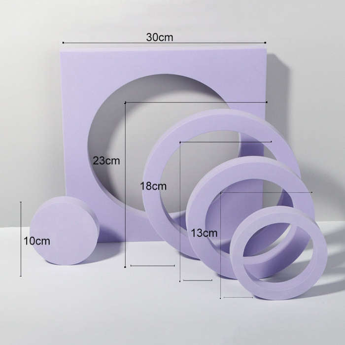 Round Combo Kits Geometric Cube Solid Color Photography Photo Background Table Shooting Foam Prop...
