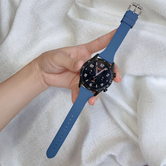20mm T-shaped Buckle Silicone Watch Band(Ice Blue)