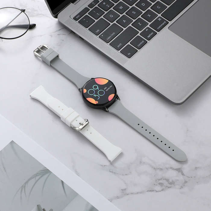 22mm T-shaped Buckle Silicone Watch Band(Cloudy Grey)