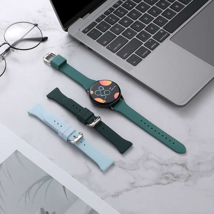 22mm T-shaped Buckle Silicone Watch Band(Olive Green)