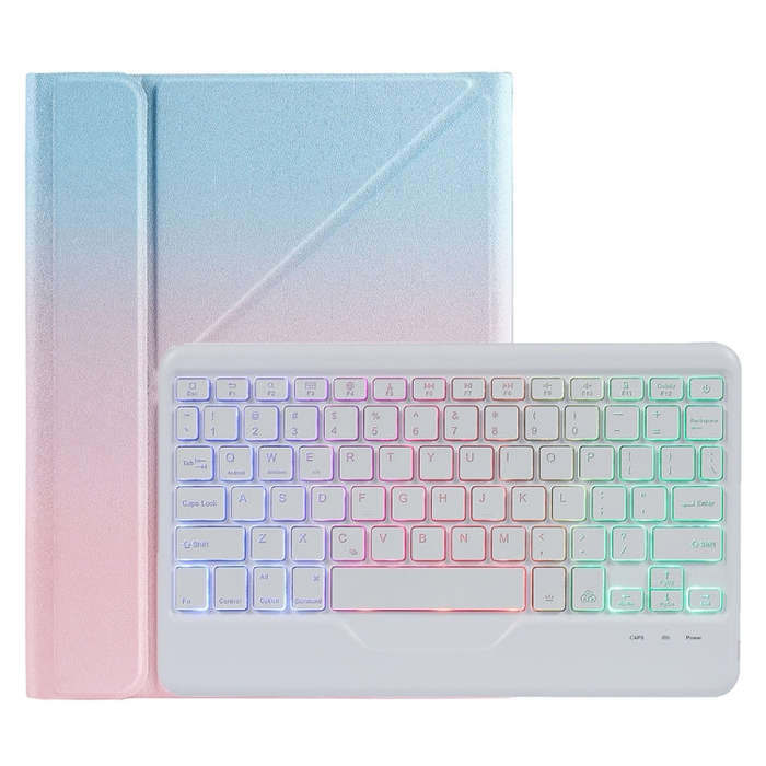 B011S Splittable Backlight Bluetooth Keyboard Leather Tablet Case with Triangle Holder & Pen Slot...