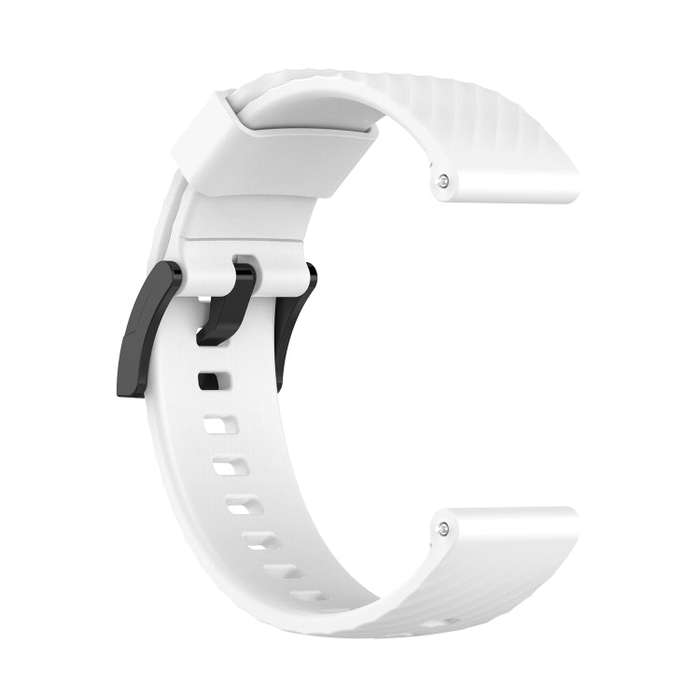 For Suunto 7 24mm Solid Color Silicone Watch Band(White)