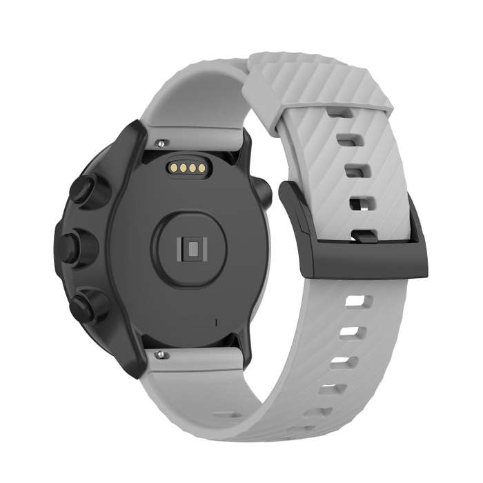 For Suunto 7 24mm Solid Color Silicone Watch Band(Grey)