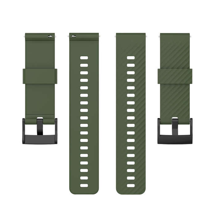 For Suunto 7 24mm Solid Color Silicone Watch Band(Army Green)