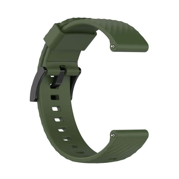 For Suunto 7 24mm Solid Color Silicone Watch Band(Army Green)