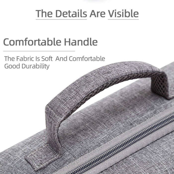 Grey Canvas Single Shoulder Storage Bag Shockproof Waterproof Travel Carrying Cover Hard Case for...