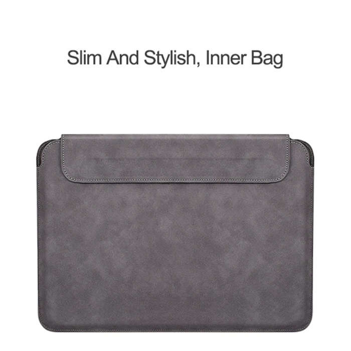 PU03 Lightweight Sheepskin Notebook Liner Bag, Size:14.1-15.4 inch(Deep Space Gray)