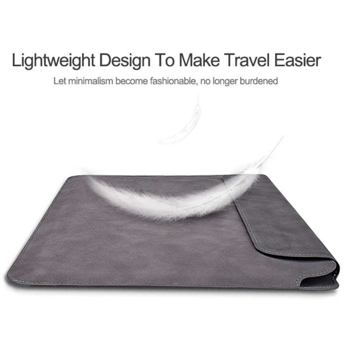 PU03 Lightweight Sheepskin Notebook Liner Bag, Size:14.1-15.4 inch(Deep Space Gray)