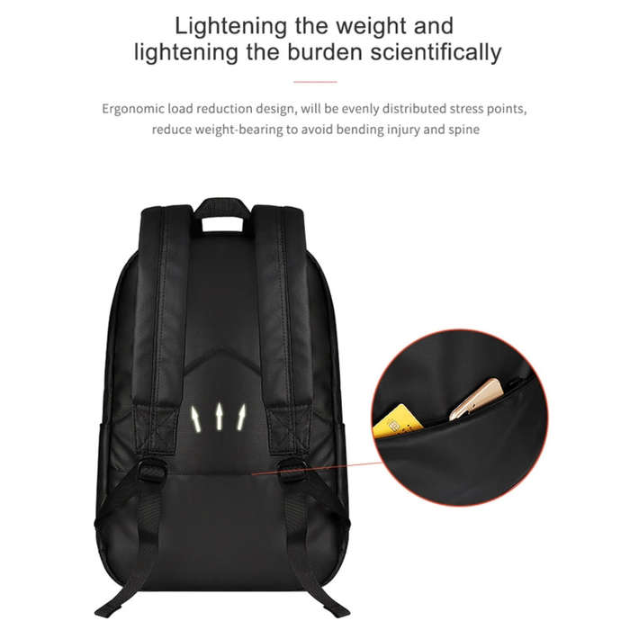 SJ03 13-15.6 inch Universal Large-capacity Laptop Backpack with USB Charging Port & Headphone Por...