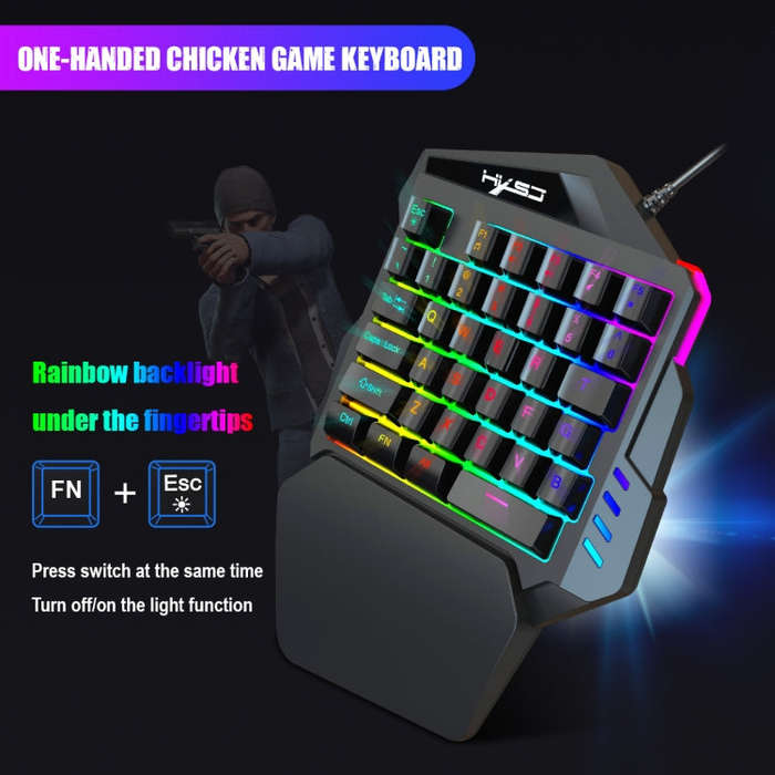 HXSJ V100+J900+P8 One-handed Keyboard + Programming Gaming Mouse + Keyboard Mouse Converter Set
