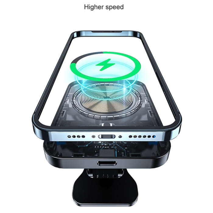 adj-987 15W Magsafe Magnetic Car Air Outlet Wireless Charger with LED Indicator(White)