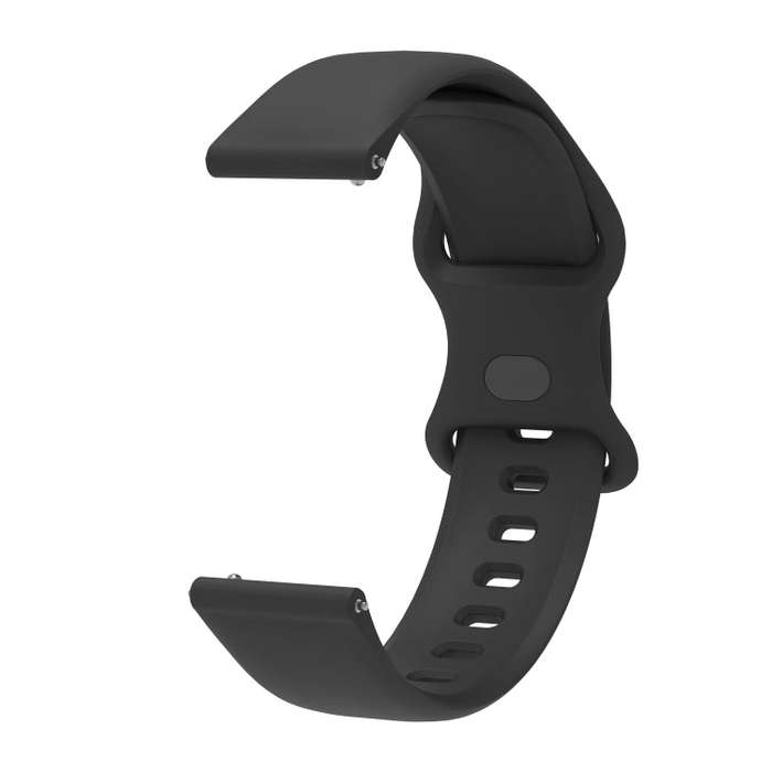 22mm For Amazfit GTS 2e Butterfly Buckle Silicone Watch Band(Black)