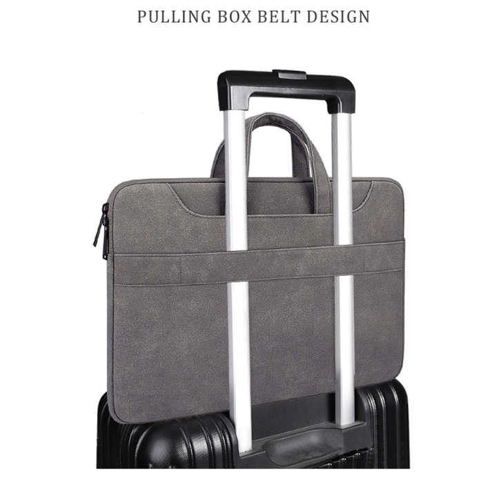 ST06SDJ Frosted PU Business Laptop Bag with Detachable Shoulder Strap, Size:14.1-15.4 inch(Light ...