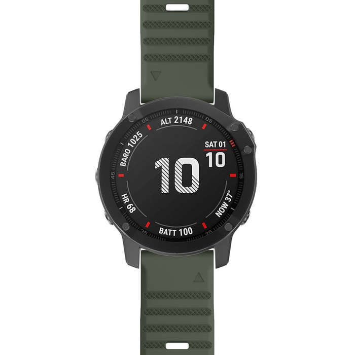 For Garmin Fenix 7X / 6X 26mm Smart Watch Quick Release Silicon Watch Band(Army Green)
