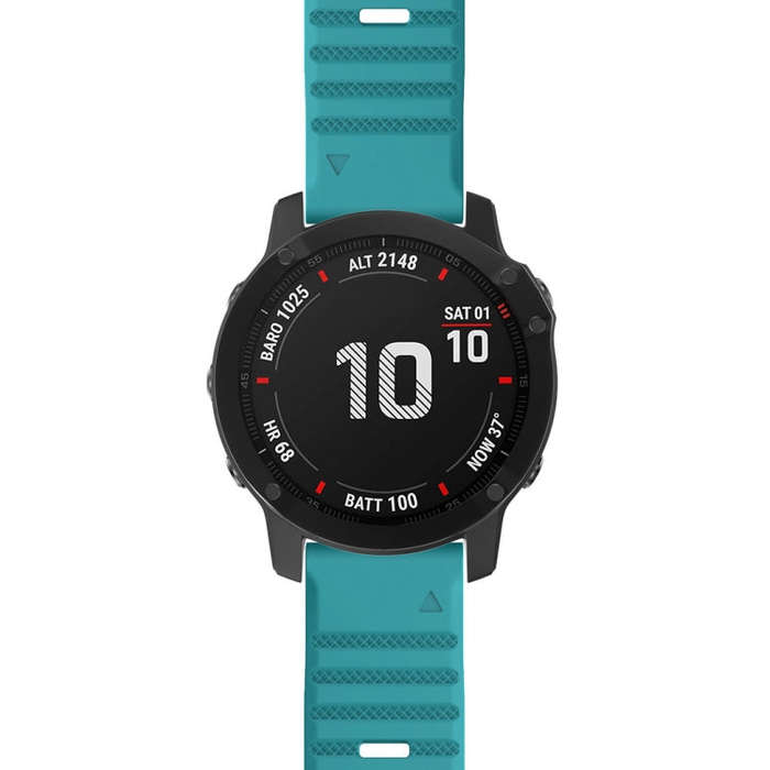 For Garmin Fenix 7X / 6X 26mm Smart Watch Quick Release Silicon Watch Band(Blue-green)