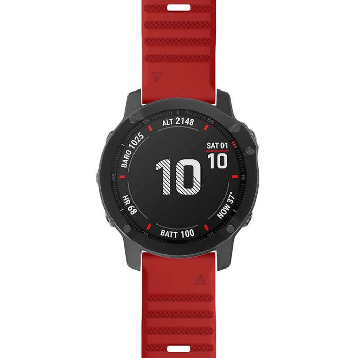 For Garmin Fenix 7X / 6X 26mm Smart Watch Quick Release Silicon Watch Band(Red)