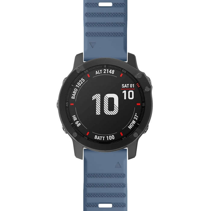 For Garmin Fenix 7X / 6X 26mm Smart Watch Quick Release Silicon Watch Band(Cyan Blue)