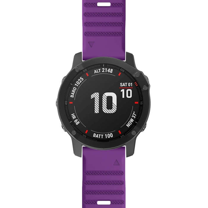 For Garmin Fenix 7X / 6X 26mm Smart Watch Quick Release Silicon Watch Band(Purple)