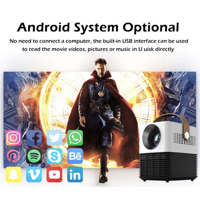 WEJOY L7 854x480P 100 ANSI Lumens Portable Home Theater LED HD Digital Projector with Battery, An...