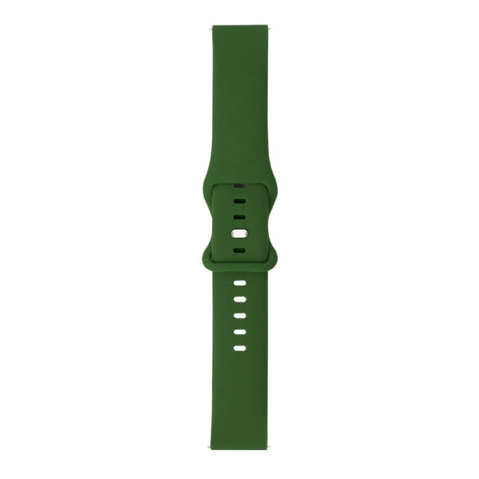 For Amazfit GTR 42mm 8-buckle Silicone Watch Band(Army Green)