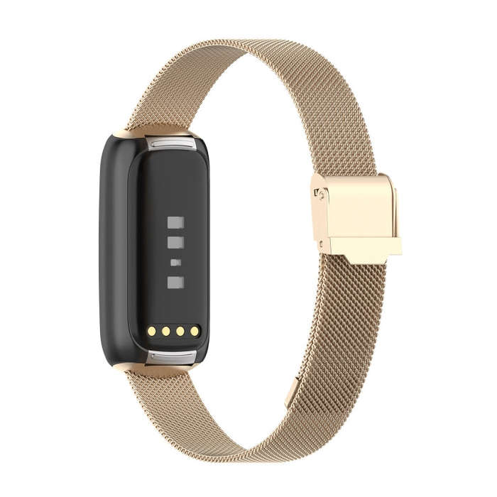 For Fitbit Luxe Clip-on Metal Watch Band(Champagne Gold)