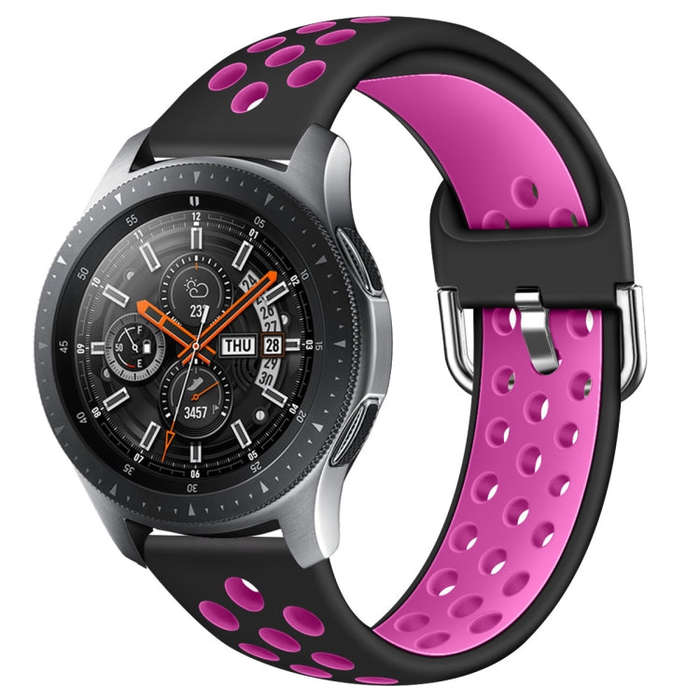 For Galaxy Watch 46 / S3 / Huawei Watch GT 1 / 2 22mm Smart Watch Silicone Double Color Watch Ban...