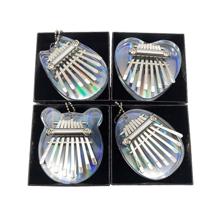 Mini Dazzle Acrylic 8 Tone Thumb Piano Kalimba Musical Instruments(Heart)